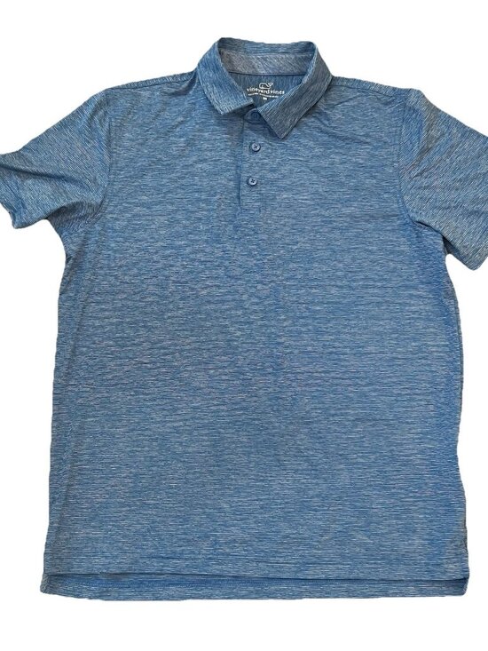 Vineyard Vines Other - Vineyard Vines Polo Men’s Size Medium Blue Striped Performance Golf Shirt